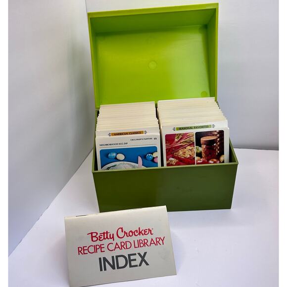 Betty Crocker Retro Recipe Index Lime Avocado Green Case - Picture 1 of 15